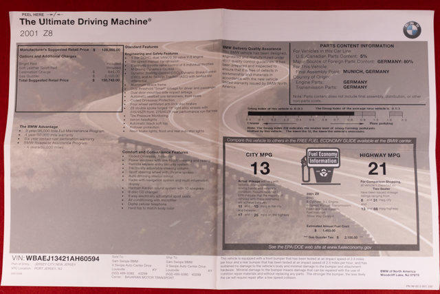 Used 2001 BMW Z8 RWD image 12