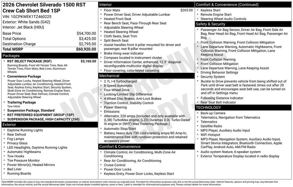 New 2026 Chevrolet Silverado 1500 RST w/ RST Select Package AWD/4WD image 10