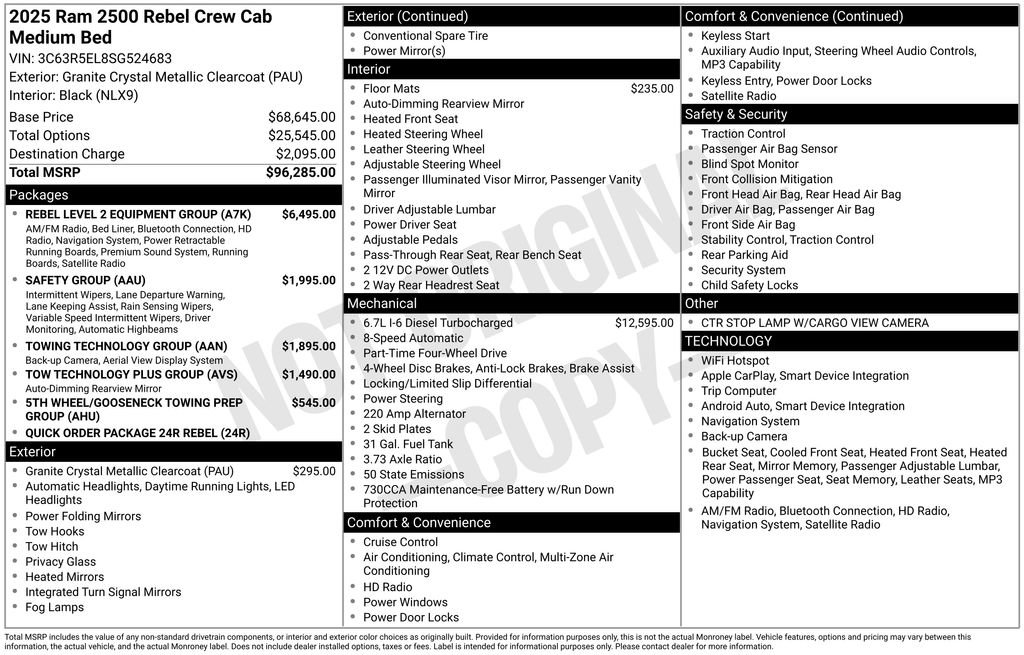 Used 2025 RAM 2500 Rebel w/ Rebel Level 2 Equipment Group image 7