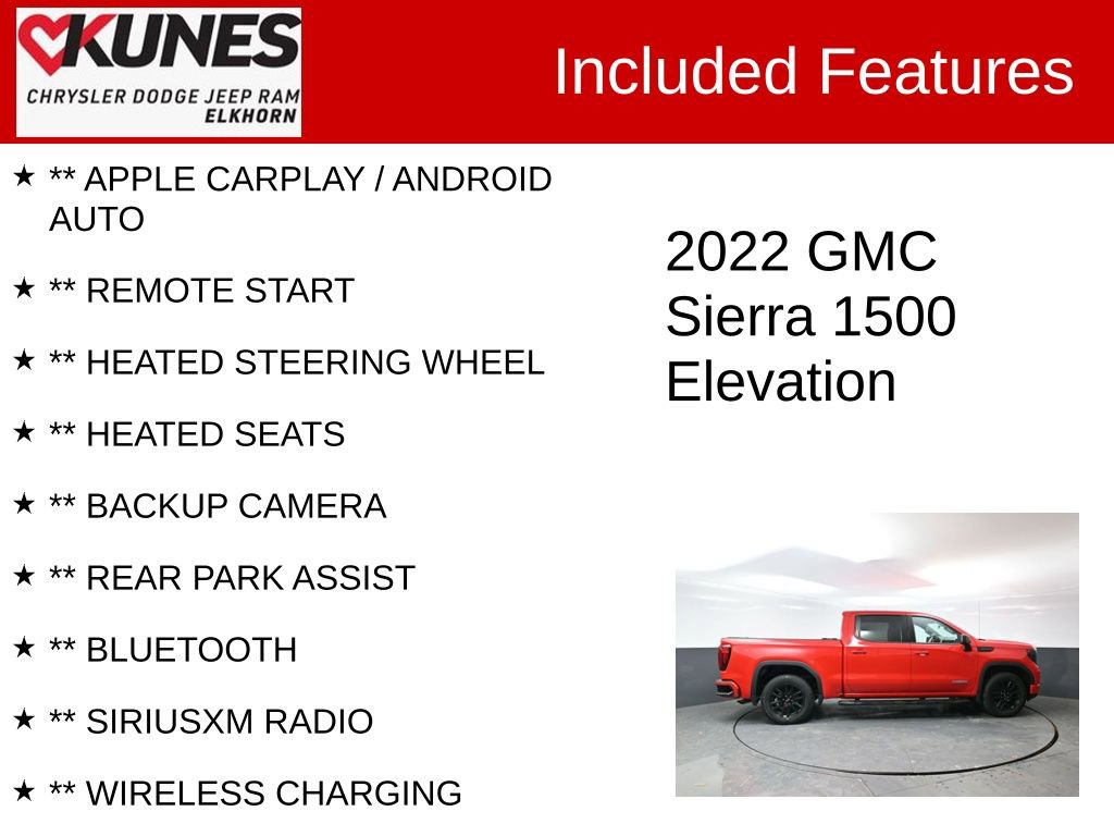 Used 2022 GMC Sierra 1500 Elevation image 2
