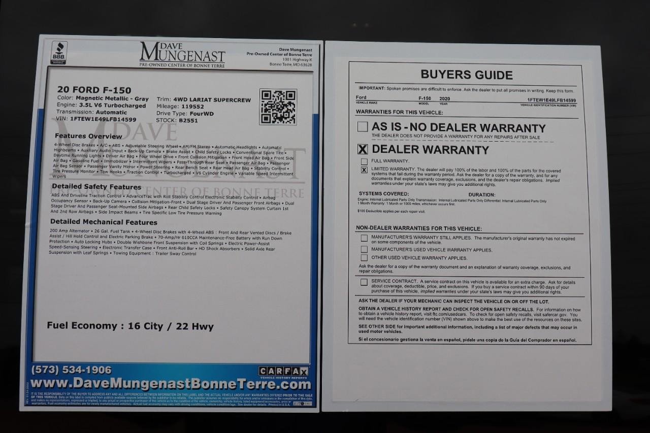 Used 2020 Ford F150 Lariat w/ Equipment Group 502A Luxury image 24