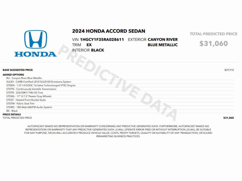 Used 2024 Honda Accord EX image 2