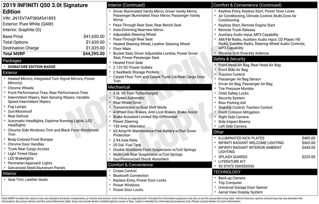 Used 2019 INFINITI Q50 Signature Edition image 25