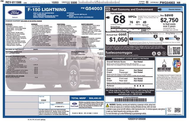 Used 2023 Ford F150 Lightning XLT w/ Tow Technology Package AWD/4WD image 5