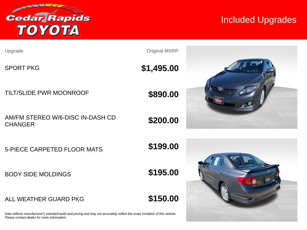 Used 2009 Toyota Corolla S w/ Sport Pkg FWD image 6