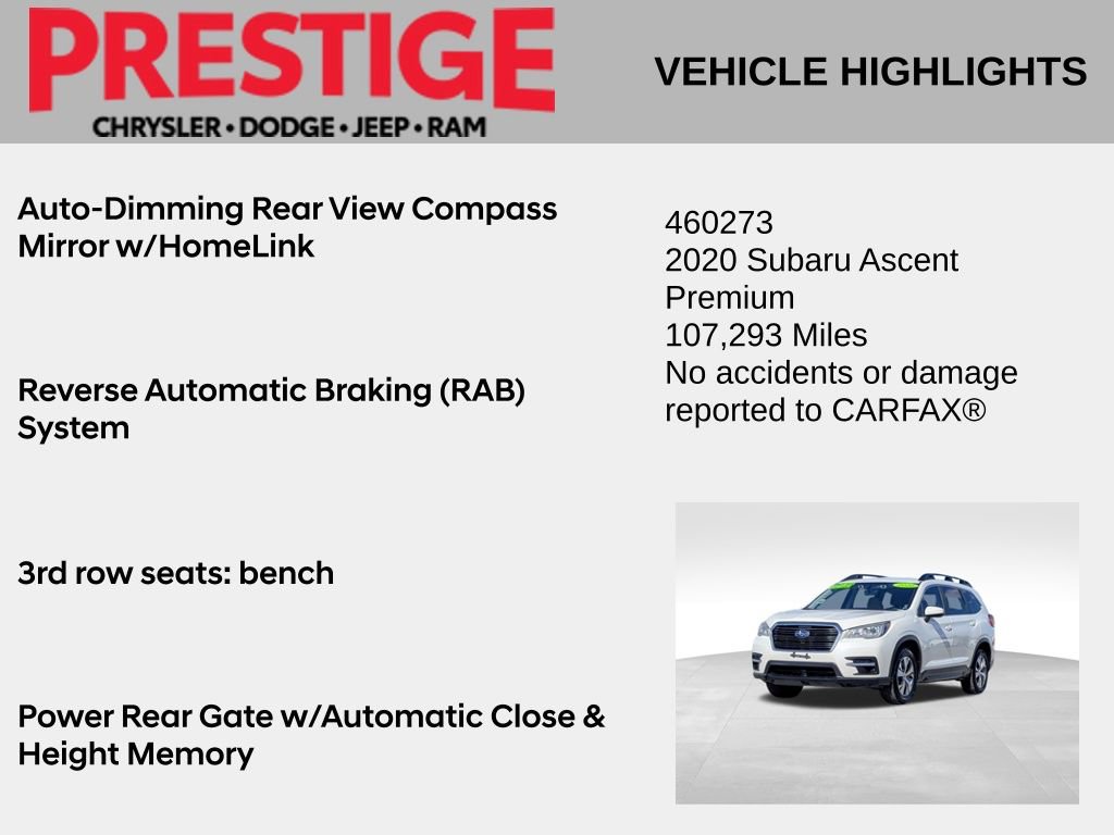 Used 2020 Subaru Ascent Premium w/ Convenience Package AWD/4WD image 4