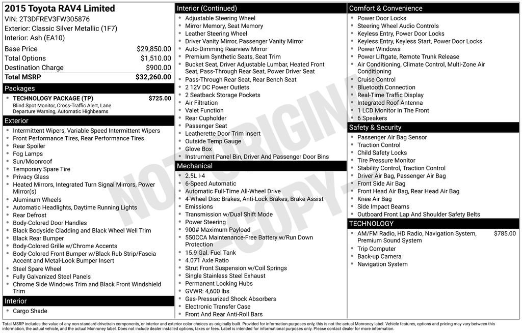 Used 2015 Toyota RAV4 Limited w/ Technology Package image 4