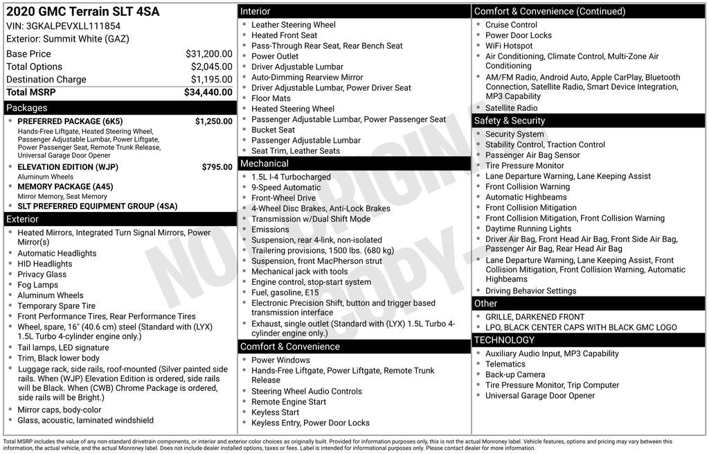 Used 2020 GMC Terrain SLT w/ Preferred Package FWD image 7