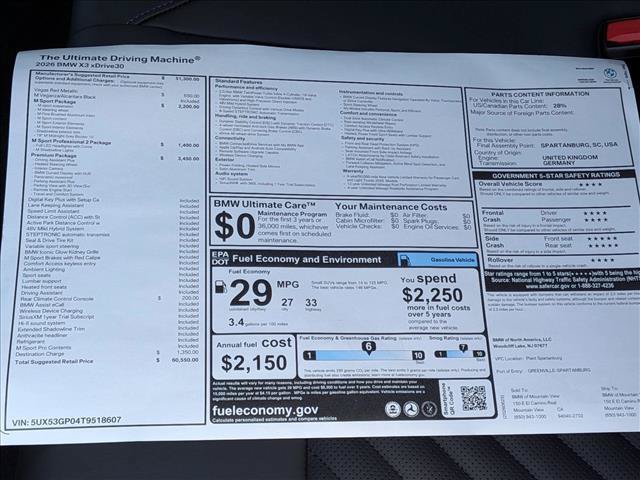 New 2026 BMW X3 xDrive30i w/ Premium Package AWD/4WD image 20