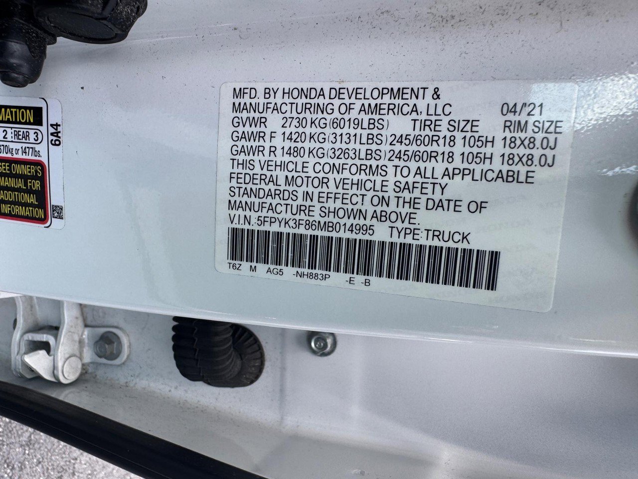 Certified 2021 Honda Ridgeline Black Edition image 28