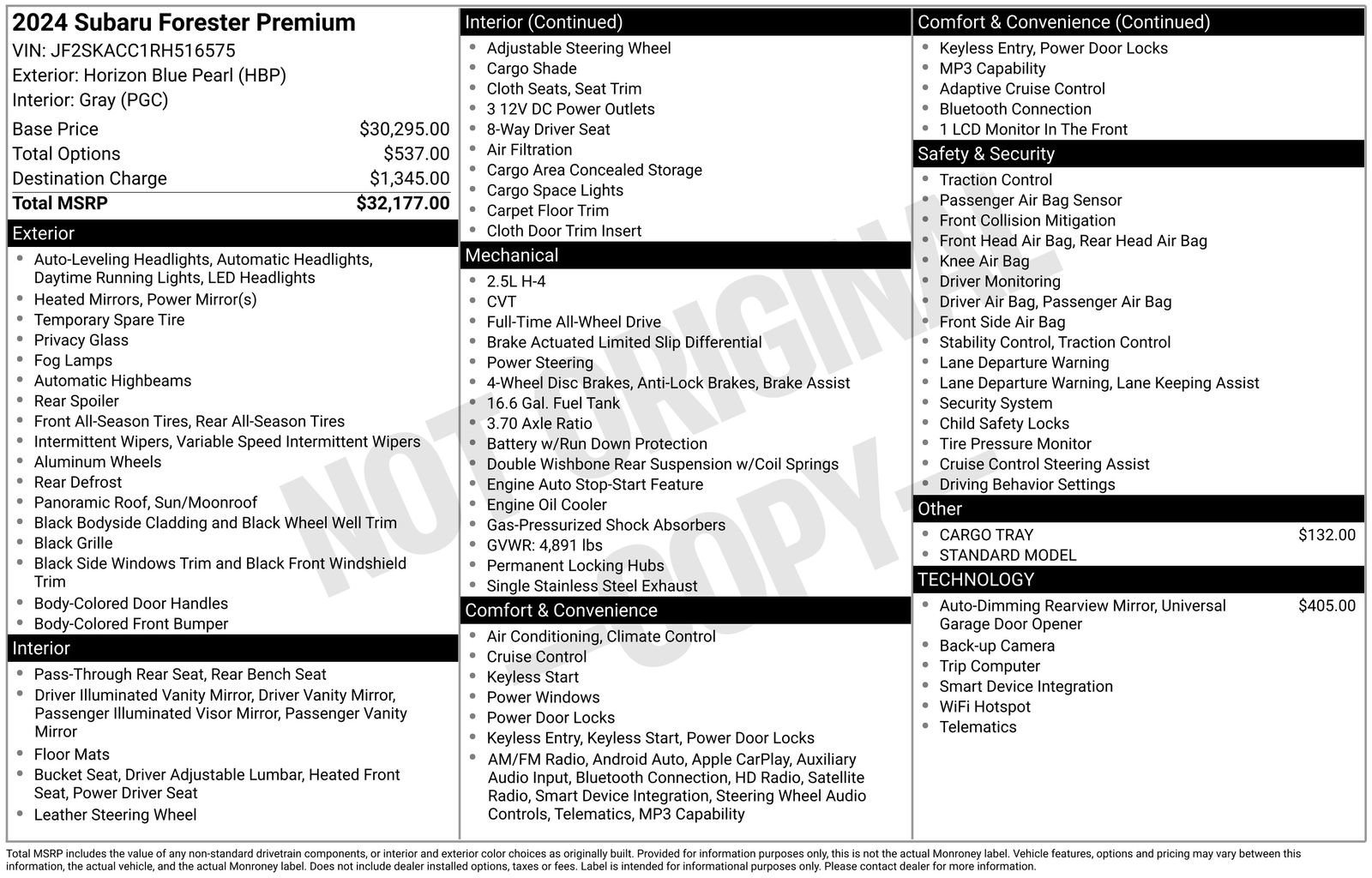 Certified 2024 Subaru Forester Premium AWD/4WD image 31