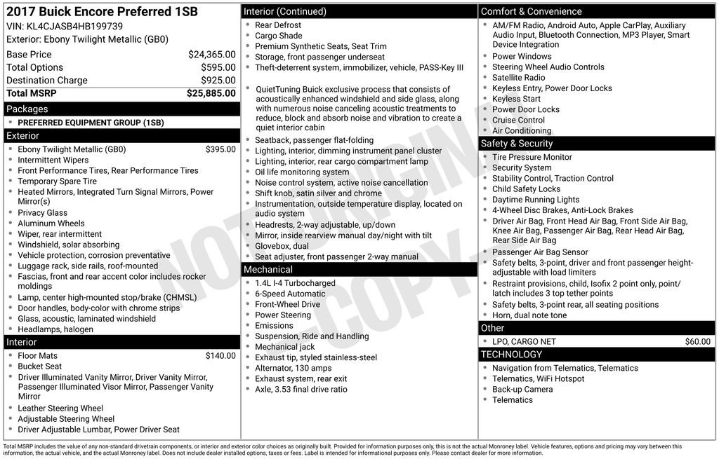 Used 2017 Buick Encore Preferred image 9