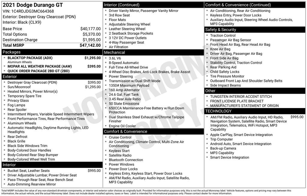 Used 2021 Dodge Durango GT w/ Blacktop Package AWD/4WD image 40