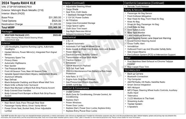 Certified 2024 Toyota RAV4 XLE w/ Weather Package AWD/4WD image 34