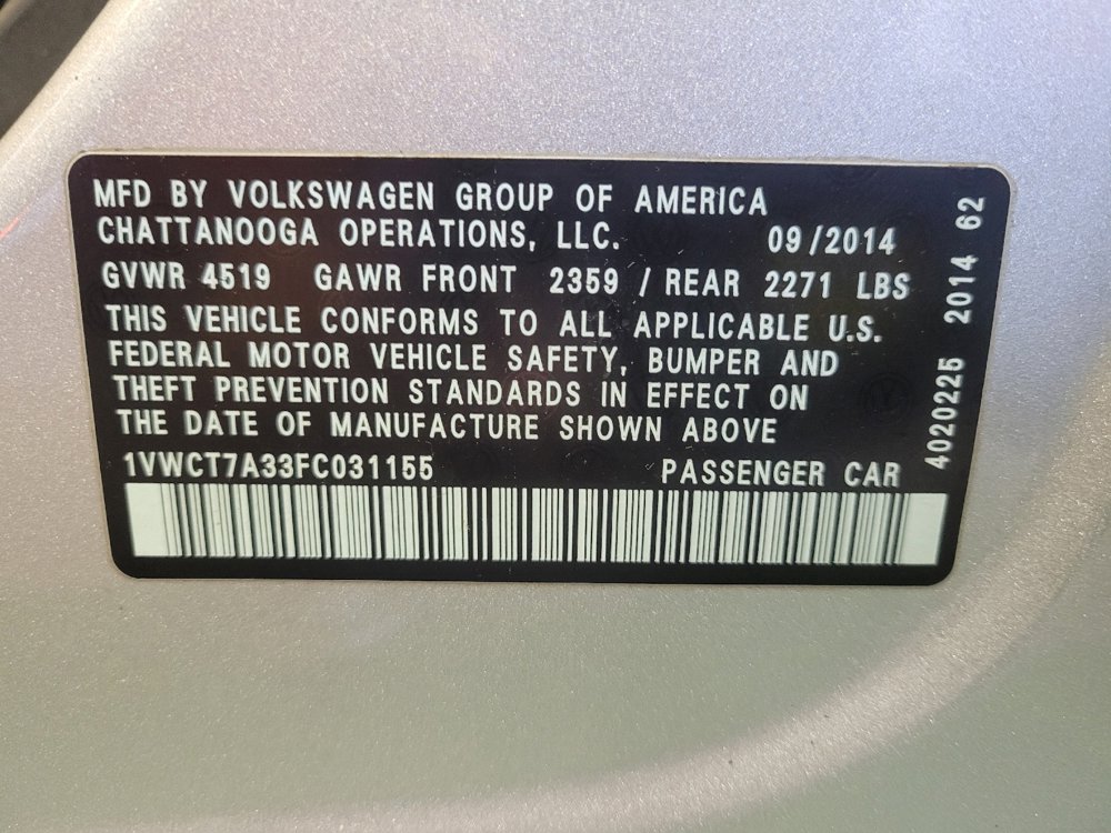 Used 2015 Volkswagen Passat 1.8T SEL Premium image 33