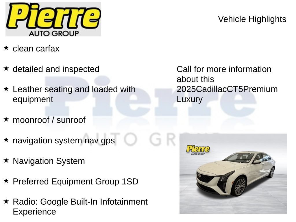 Used 2025 Cadillac CT5 Premium Luxury w/ Sun And Sound Package AWD/4WD image 7