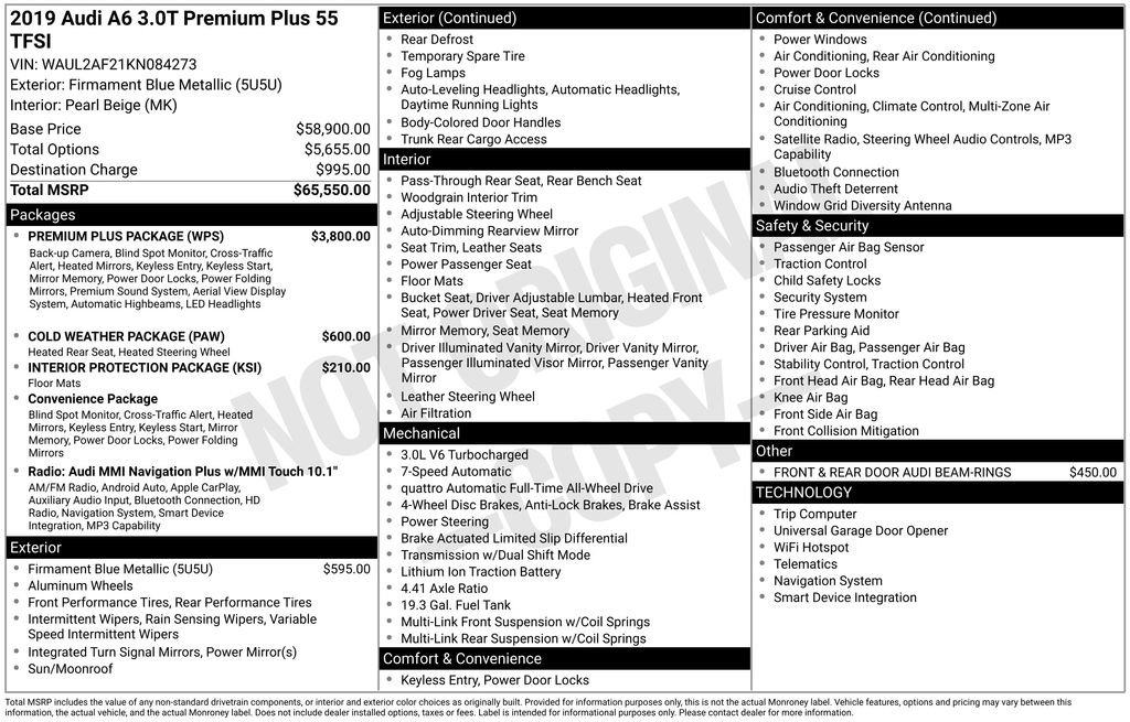 Used 2019 Audi A6 3.0T Premium Plus w/ Premium Plus Package image 20