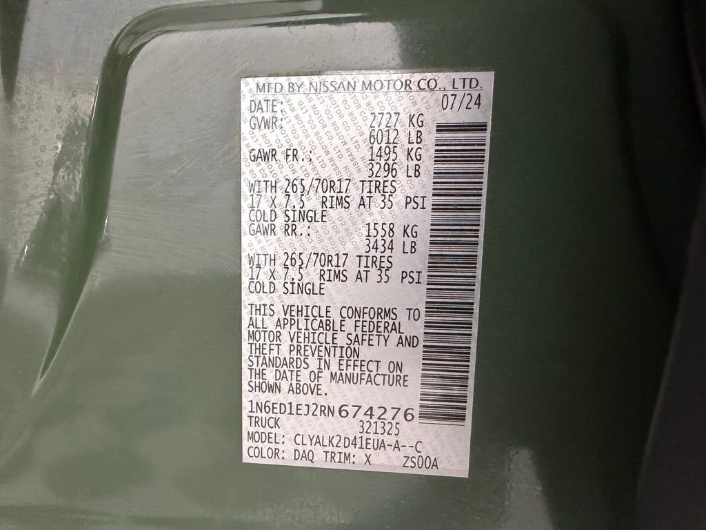 Used 2024 Nissan Frontier Pro-X w/ Technology Package RWD image 34