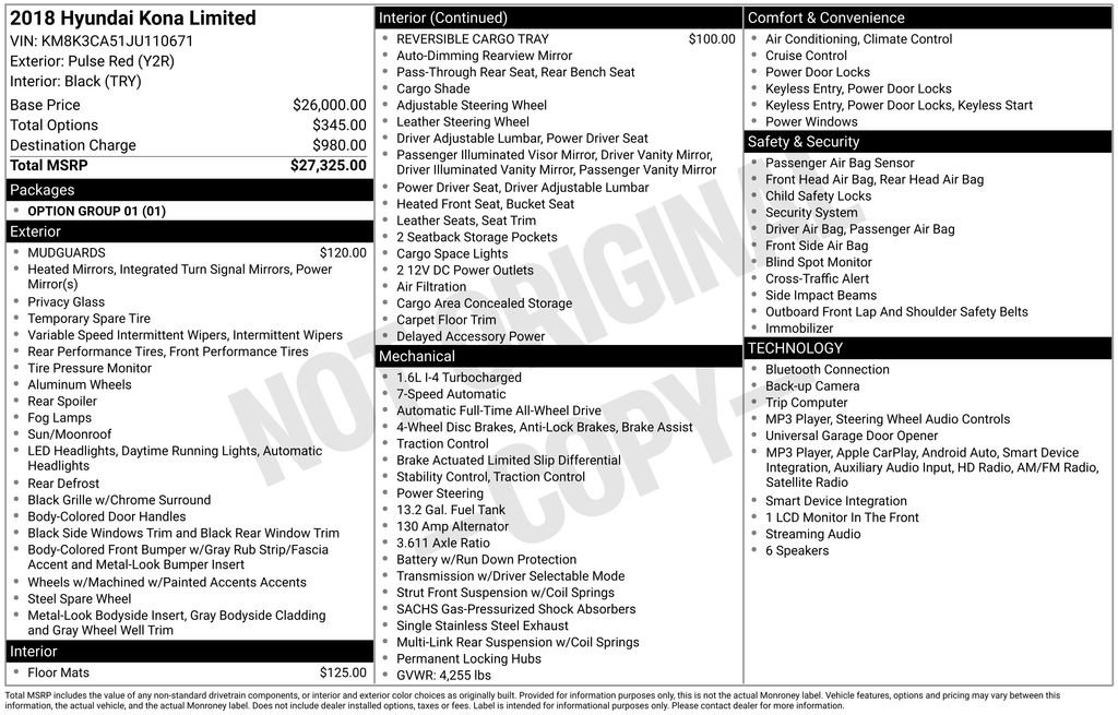 Used 2018 Hyundai Kona Limited AWD/4WD image 34