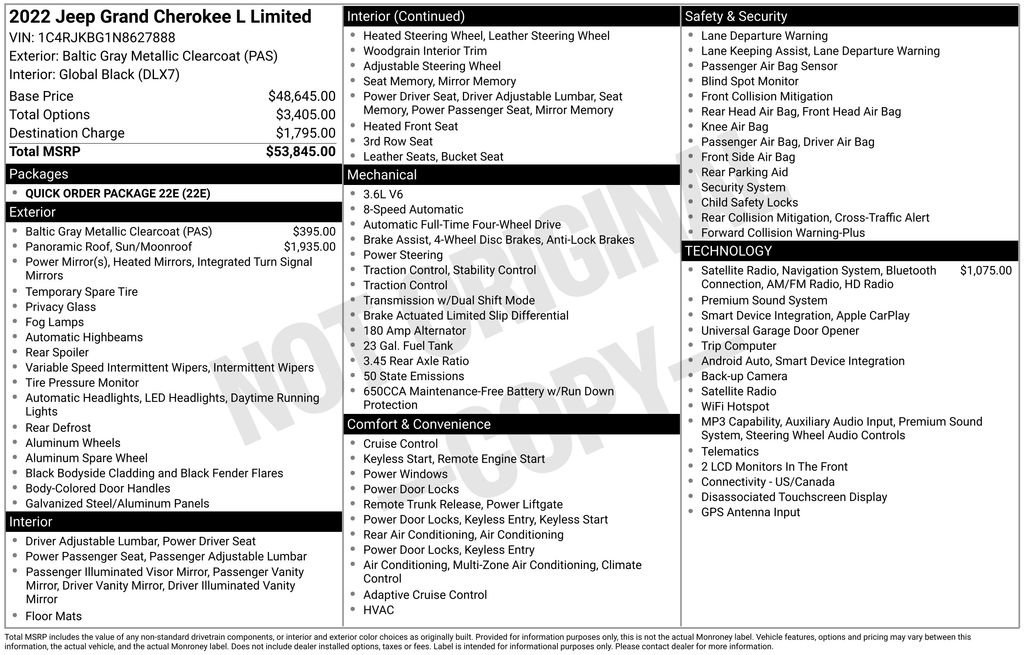 Certified 2022 Jeep Grand Cherokee L Limited image 43