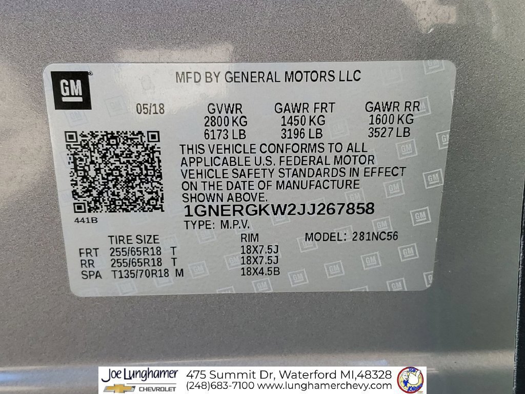 Certified 2018 Chevrolet Traverse LT FWD image 34