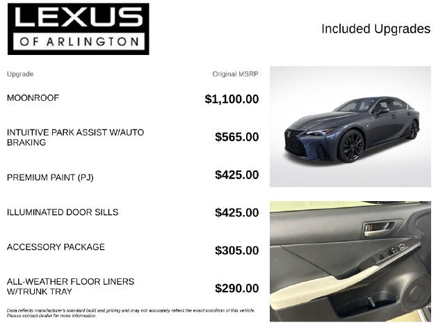 Used 2021 Lexus IS 350 F Sport w/ Accessory Package AWD/4WD image 4