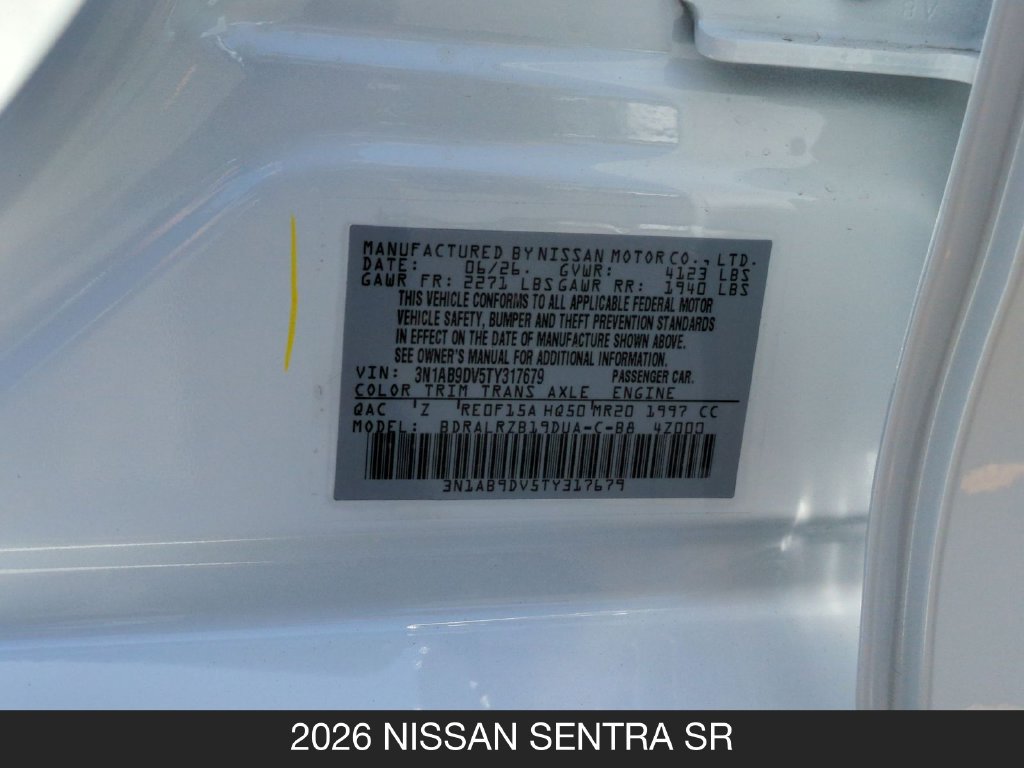 New 2026 Nissan Sentra SR w/ SR Premium Package FWD image 25