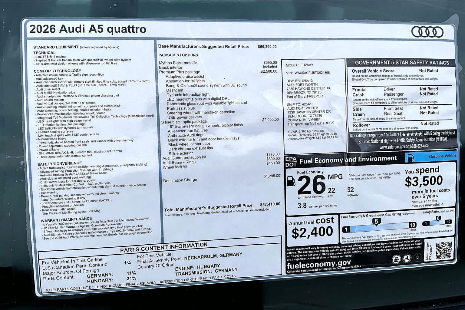 New 2026 Audi A5 Premium Plus w/ Premium Plus Package AWD/4WD image 19