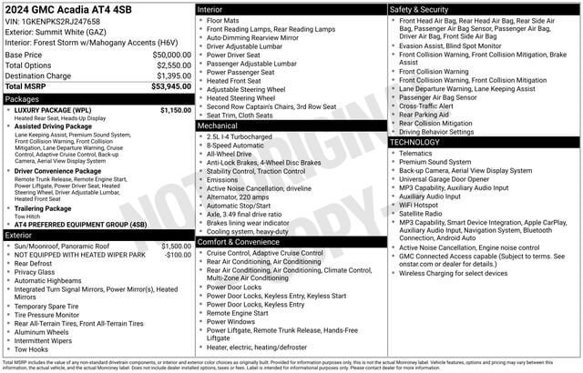Used 2024 GMC Acadia AT4 w/ Luxury Package AWD/4WD image 2