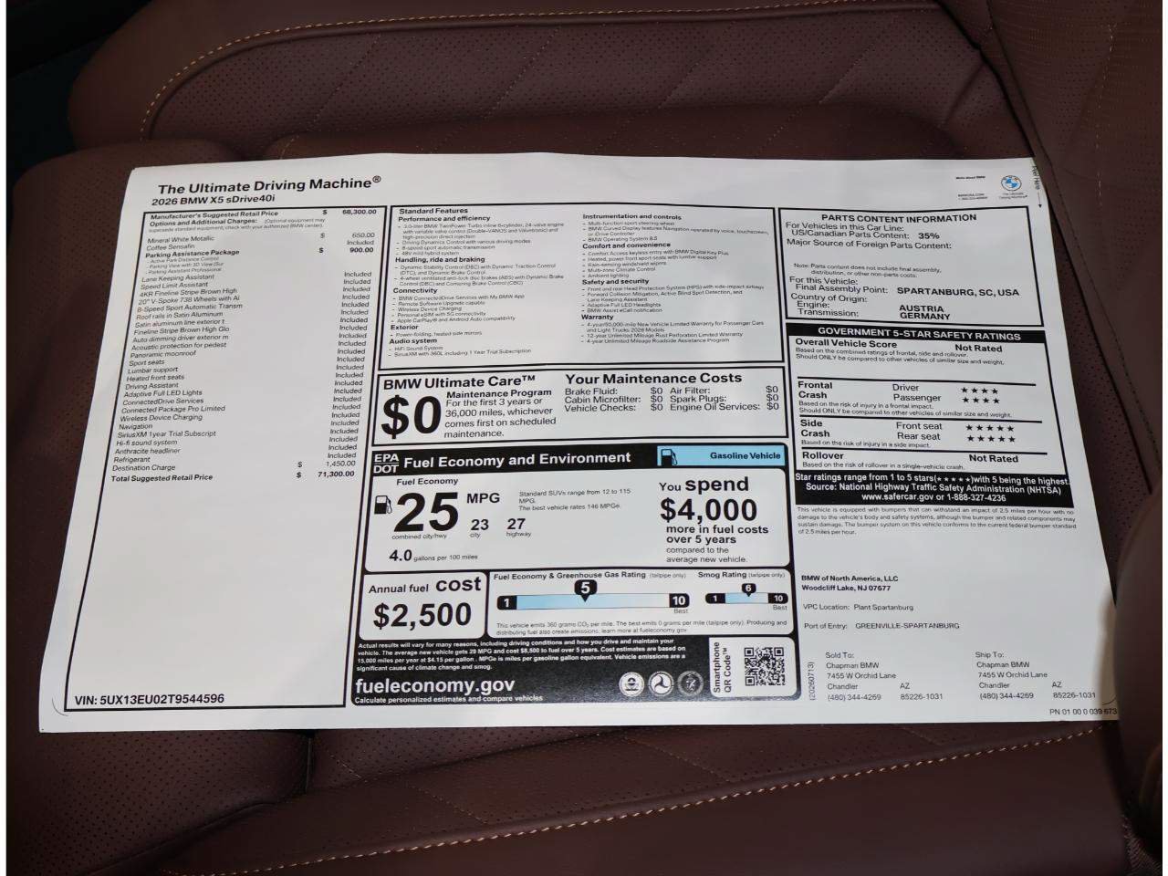 Used 2026 BMW X5 sDrive40i w/ Parking Assistance Package RWD image 24