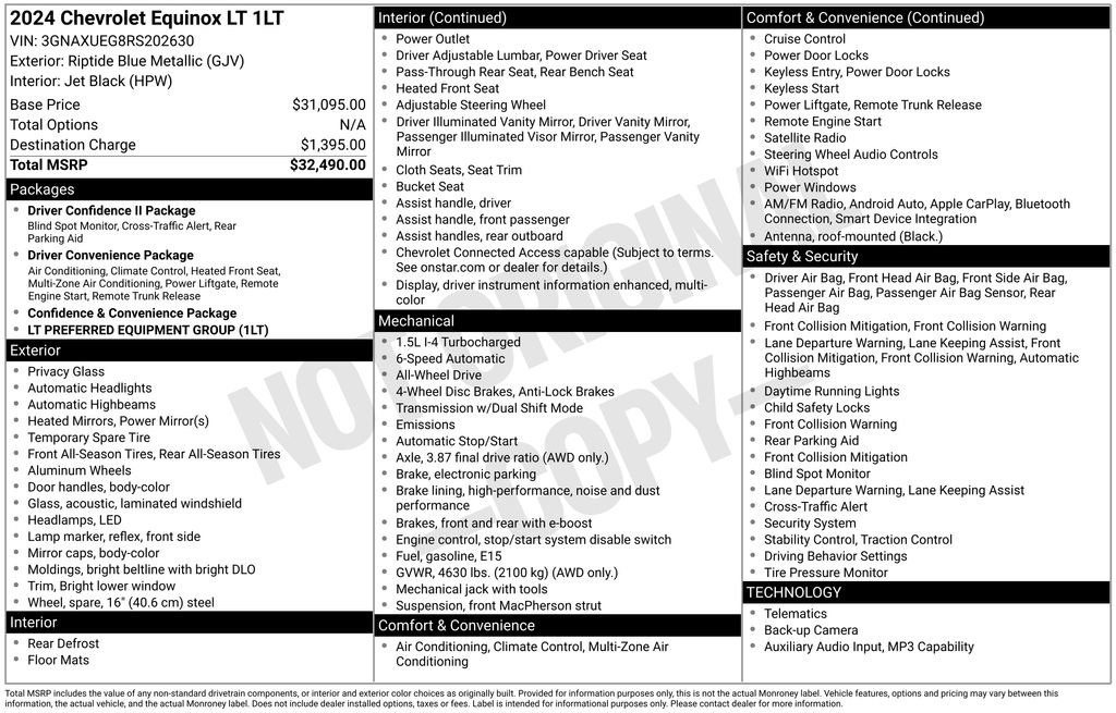 Certified 2024 Chevrolet Equinox LT AWD/4WD image 36