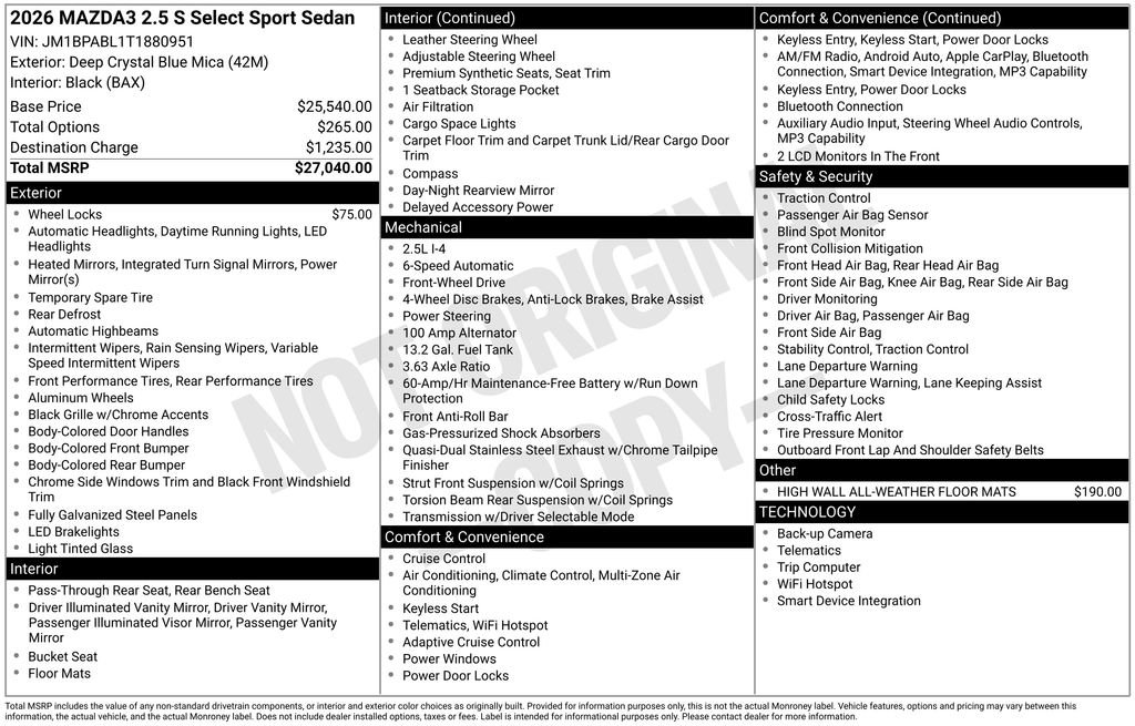 New 2026 MAZDA MAZDA3 s Sport FWD image 34