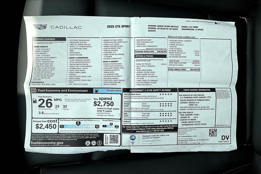 New 2025 Cadillac CT5 Sport image 22