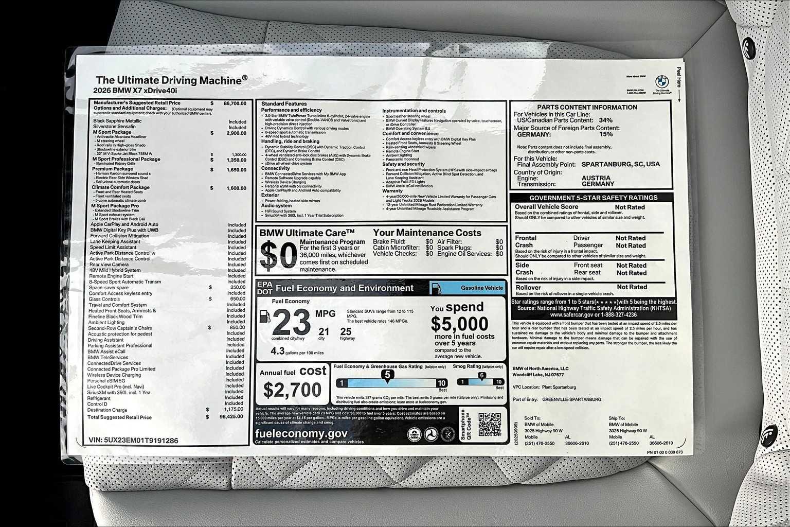 New 2026 BMW X7 xDrive40i w/ M Sport Package image 20