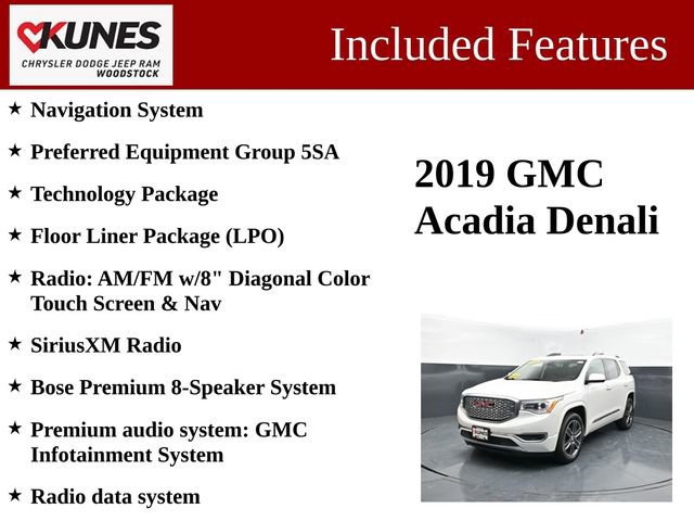 Used 2019 GMC Acadia Denali w/ Technology Package AWD/4WD image 3