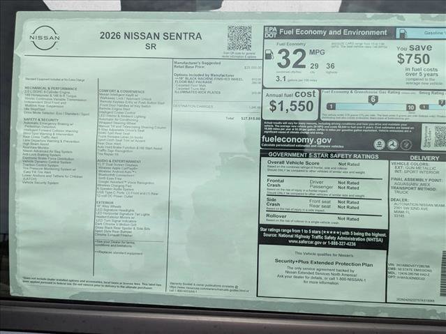 New 2026 Nissan Sentra SR FWD image 16