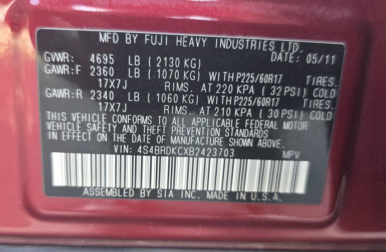Used 2011 Subaru Outback 3.6R Limited w/ PWR Moonroof Pkg AWD/4WD image 23