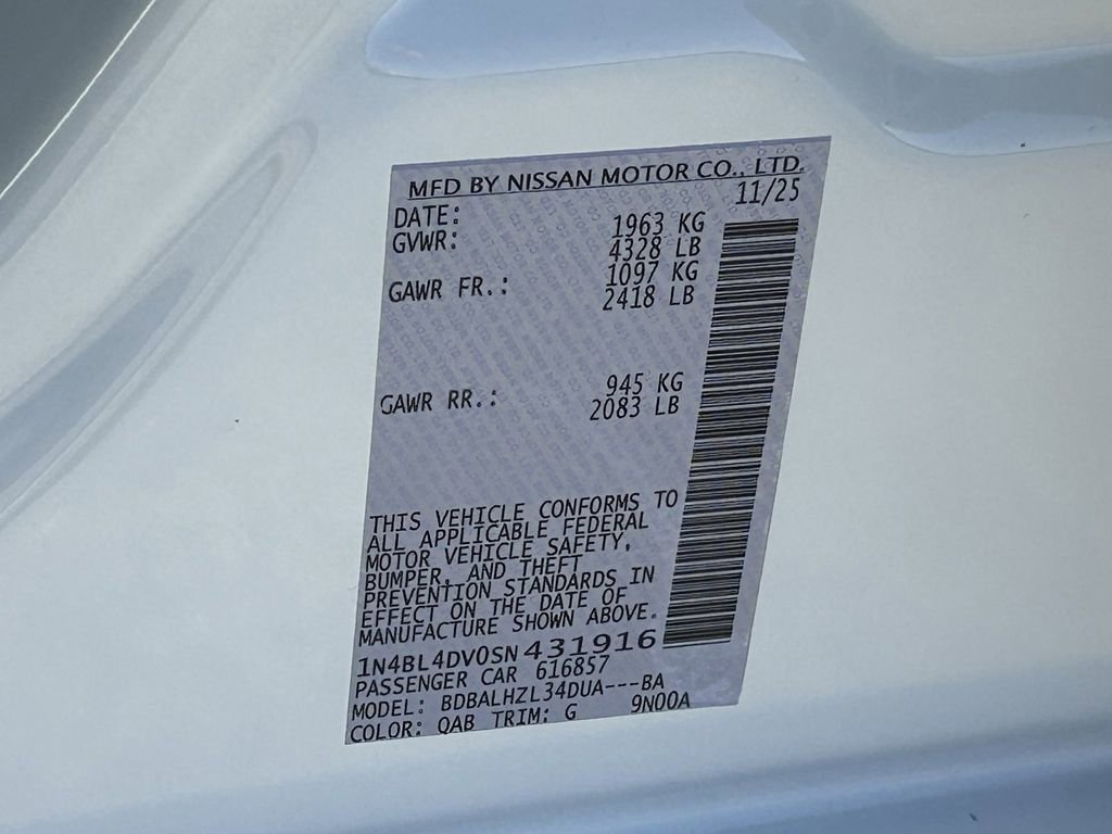 New 2025 Nissan Altima 2.5 SV image 20