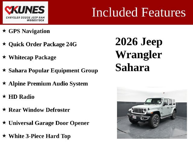 New 2026 Jeep Wrangler Unlimited Sahara w/ Whitecap Package AWD/4WD image 3