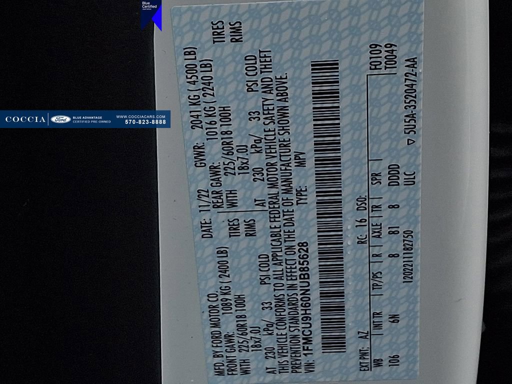 Certified 2022 Ford Escape SEL image 27