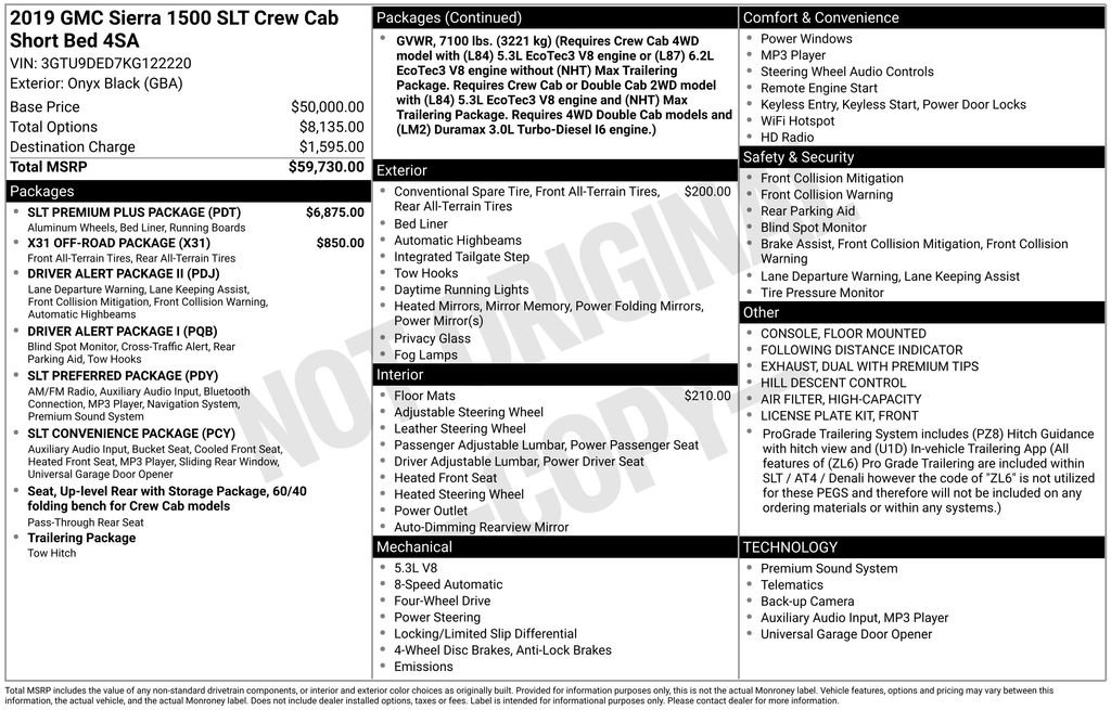 Used 2019 GMC Sierra 1500 SLT w/ SLT Premium Plus Package image 43