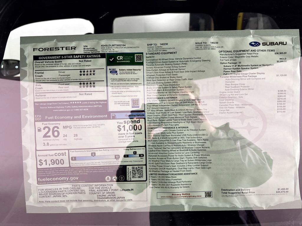 New 2026 Subaru Forester Wilderness w/ Wilderness Plus Package image 25