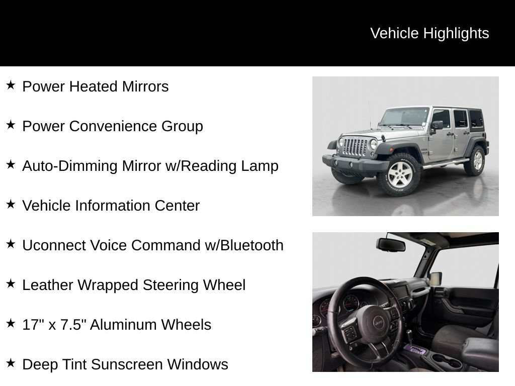 Used 2016 Jeep Wrangler Unlimited Sport w/ Quick Order Package 24S AWD/4WD image 21