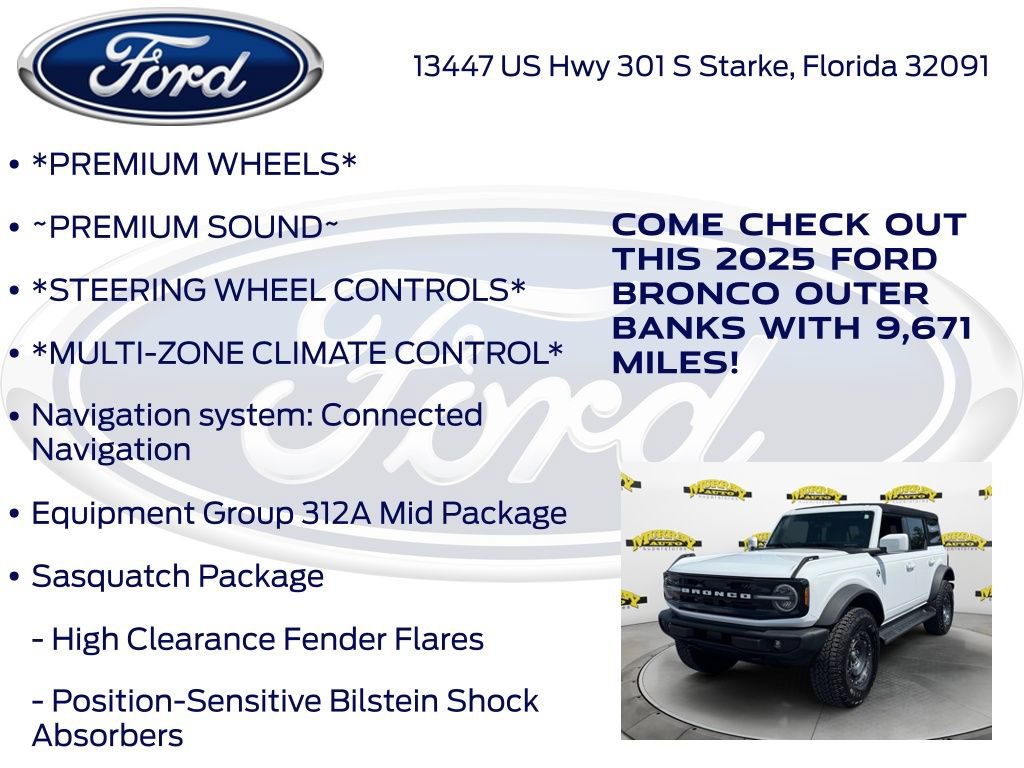 Certified 2025 Ford Bronco Outer Banks w/ Sasquatch Package AWD/4WD image 17