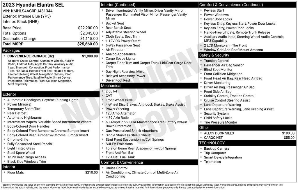 Used 2023 Hyundai Elantra SEL w/ Convenience Package image 10