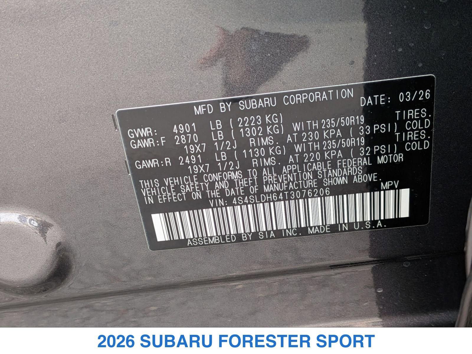 New 2026 Subaru Forester Sport w/ Onyx Edition AWD/4WD image 29