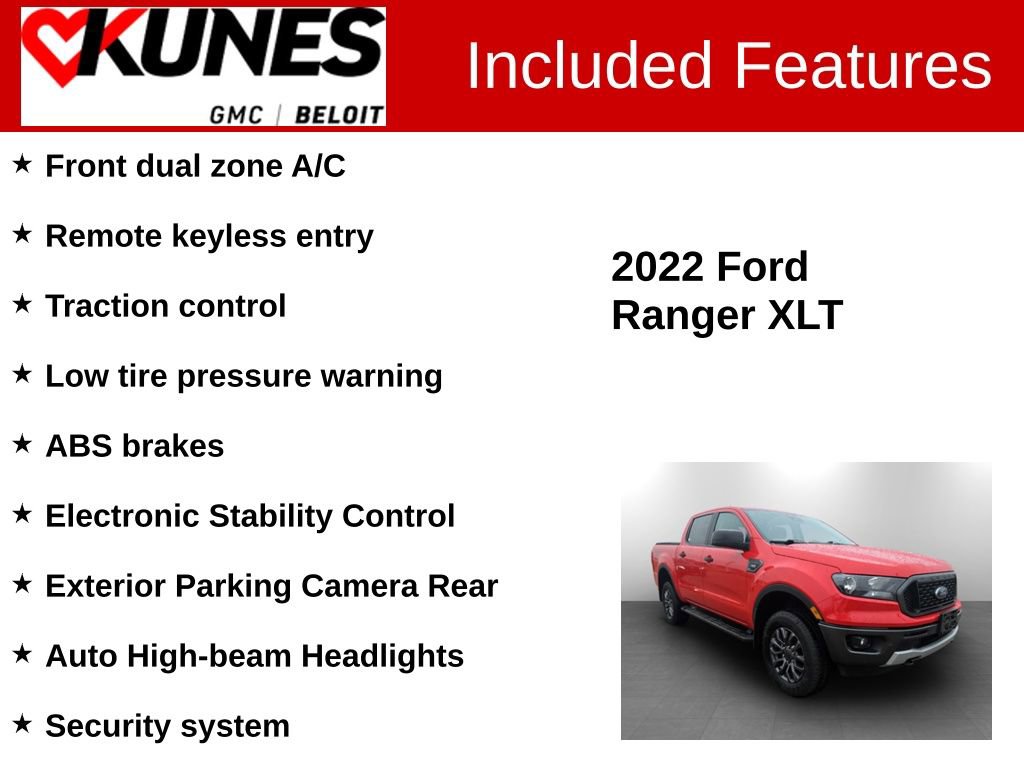 Used 2022 Ford Ranger XLT w/ Equipment Group 302A High image 2