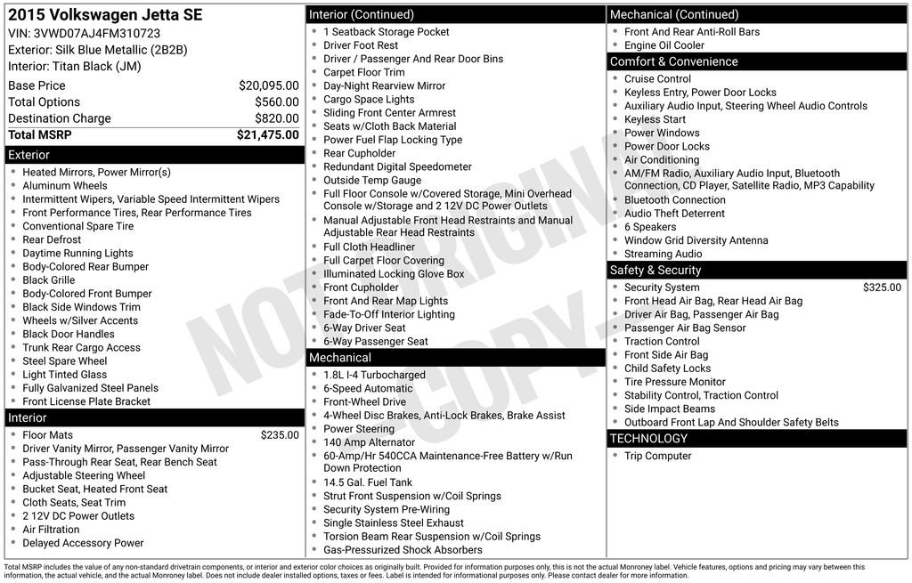 Used 2015 Volkswagen Jetta SE FWD image 34