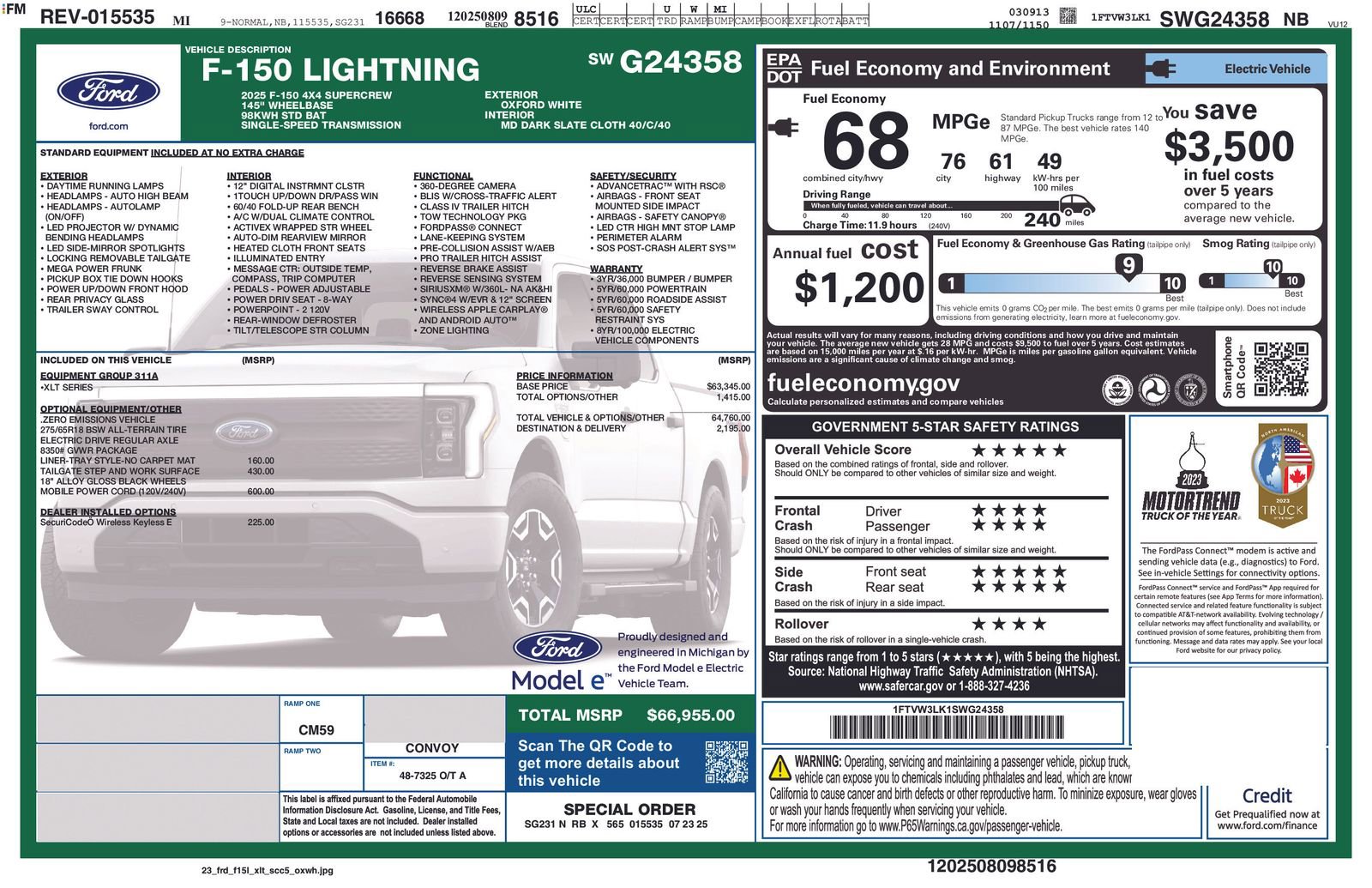 New 2025 Ford F150 Lightning XLT AWD/4WD image 5