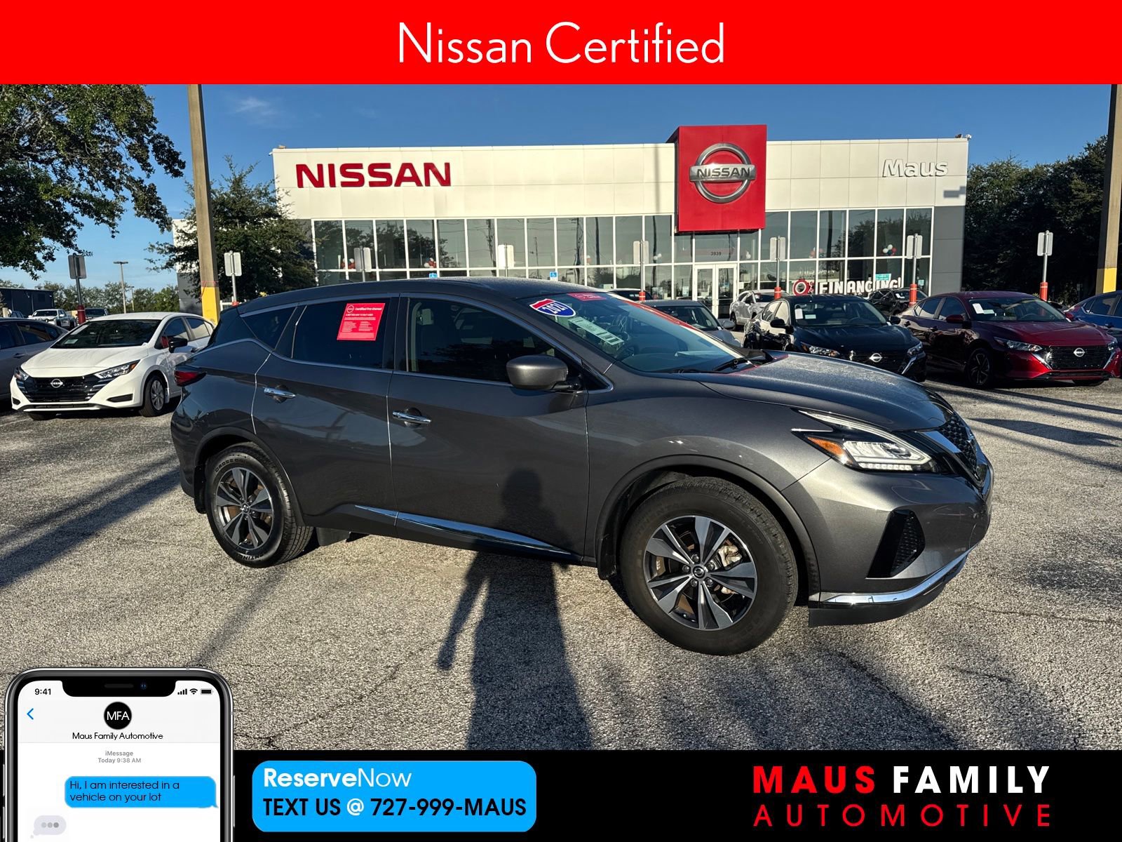 Certified 2021 Nissan Murano S w/ Cargo Package